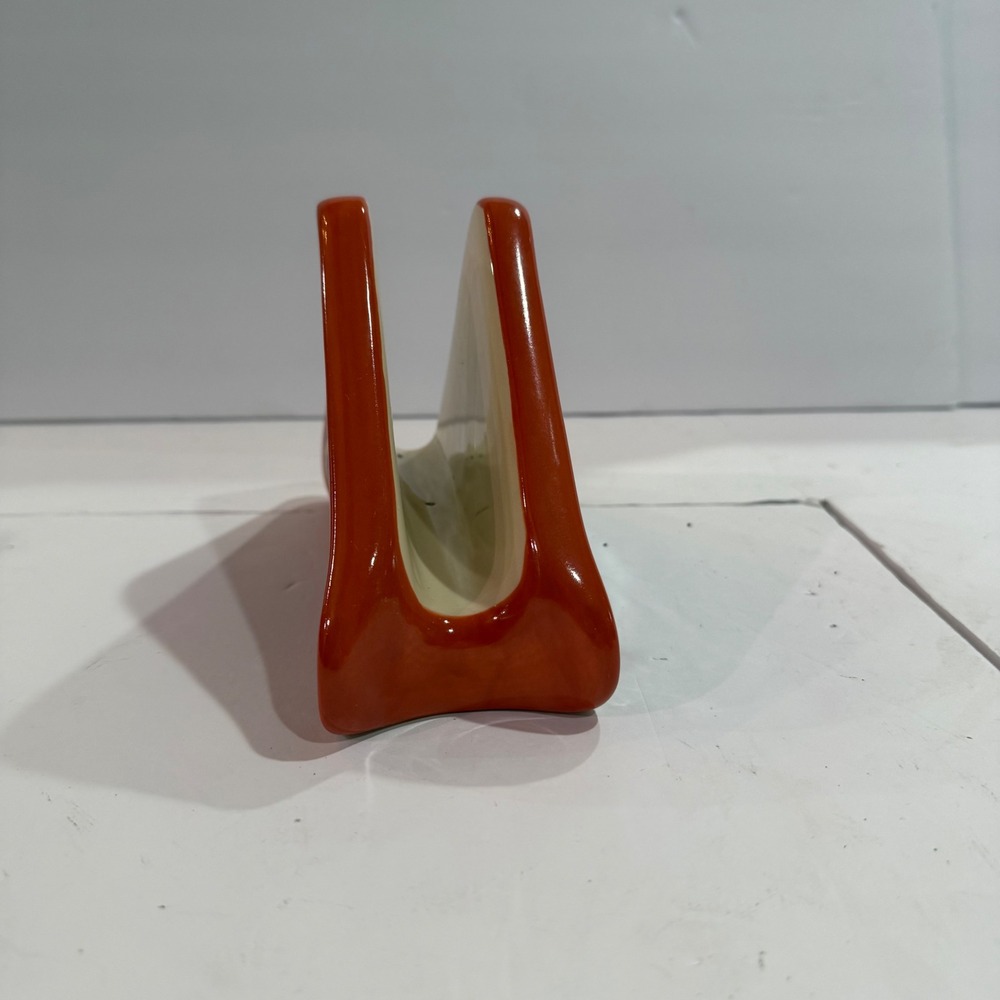 Pfaltzgraff Villa della Luna Ceramic Napkin Holder Orange Blue Whimsical 2004 - Picture 3 of 12